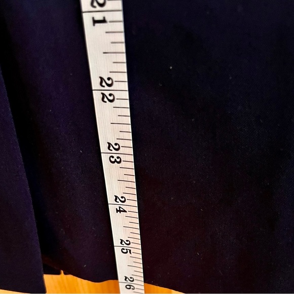 Worthington Stretch Navy Blue Pencil Skirt Lined Front Slit Pleats SZ 6 Preppy - Picture 12 of 12